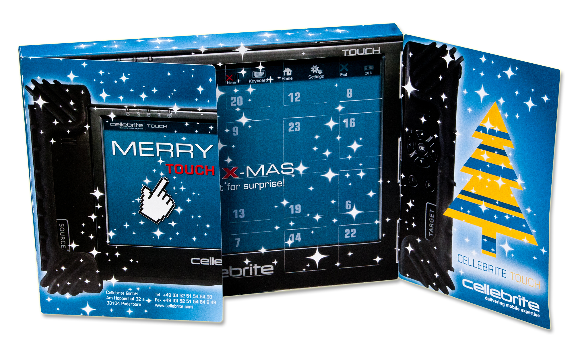 Werbe Adventkalender Panorama halboffen